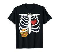 Skeleton Pregnancy Burger Xray Halloween Soon to Be Dad T-Shirt