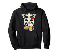 Skeleton Pregnancy Dad Chicken Wings Beer Halloween Pullover Hoodie