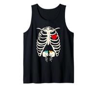 Skeleton Pregnancy Girl Twins X-Ray Pregnant Halloween Tank Top