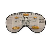 Skeleton Pumpkin Eye Mask Sleep Mask for Side Sleeper Women Men Pressure-Free & Light Block-Out Blindfold Soft Comfortable Eye Covers Breathable Blindfold Adjustable