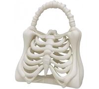 Skeleton Purse Gothic Handbag for Halloween Spooky 3D Printed Rib Cage Bone Bag Women Top Handle Shoulder Bag Dark Aesthetic Gothic Party Accessory (1 pack, Small)