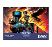 Skeleton Puzzle 1000 Piece Train Puzzles Family Puzzle Game Have Fun Learning 100% Recycled Cardboard for Adults And Kids Age 14 Years Up 70x50cm/1000pcs