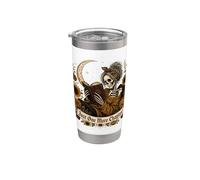 Skeleton Reader Floral Just One More Chapter Book Lover Stainless Steel Insulated Tumbler