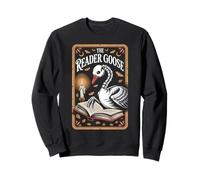Skeleton Reader Goose - Spooky Tarot Book Lover Sweatshirt