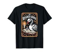 Skeleton Reader Goose - Spooky Tarot Book Lover T-Shirt