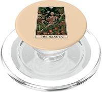 Skeleton Reading Book Cactus Botanical Tarot On Beige PopSockets PopGrip for MagSafe