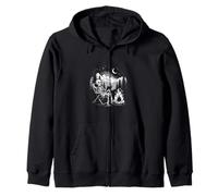 Skeleton Reading Chilling Tales Haunted Library Halloween Zip Hoodie