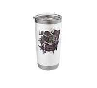 Skeleton Reading Eternal Boredom Dark Humor Gift Stainless Steel Insulated Tumbler