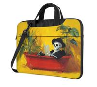 Skeleton Reading In A Red Bathtub Laptop Bag Laptop Case 15.6 Inch Computer Bags Padded Sleeve Cover For Women Men