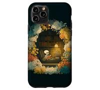 Skeleton Reading Nook Floral Librarian Bookshelf Cozy Flower Case for iPhone 11 Pro