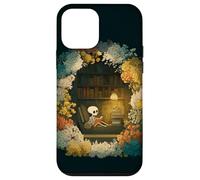 Skeleton Reading Nook Floral Librarian Bookshelf Cozy Flower Case for iPhone 12 mini