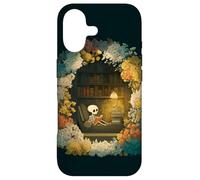 Skeleton Reading Nook Floral Librarian Bookshelf Cozy Flower Case for iPhone 17