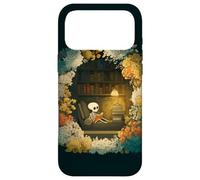Skeleton Reading Nook Floral Librarian Bookshelf Cozy Flower Case for iPhone 17 Pro Max