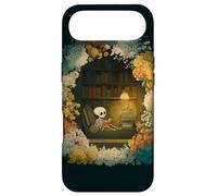 Skeleton Reading Nook Floral Librarian Bookshelf Cozy Flower Case for iPhone Air