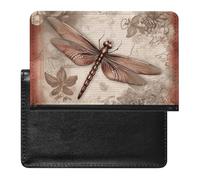 Skeleton Reading Passport Holder Slim Travel Wallet RFID Blocking Card Case Cover Passport Cover Protector Essentials with Credit Card Slots for Women/Men, Dragonfly Bee, One Size, Modern