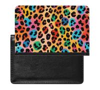 Skeleton Reading Passport Holder Slim Travel Wallet RFID Blocking Card Case Cover Passport Cover Protector Essentials with Credit Card Slots for Women/Men, Colorful leopard, One Size, Modern