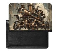 Skeleton Reading Passport Holder Slim Travel Wallet RFID Blocking Card Case Cover Passport Cover Protector Essentials with Credit Card Slots for Women/Men, Steampunk style, One Size, Modern