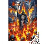 Skeleton Reaper Jigsaw Puzzle 1000 Piece Jigsaw Puzzle Paper for Adults Fire Scene Puzzle Game for Family Relaxation Gift 70x50cm/1000pcs