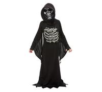 Skeleton Reaper + Scythe Boys Fancy Dress Halloween Horror Ghoul Kids Costume