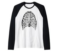 Skeleton Ribcage Anatomy Art Halloween Raglan Baseball Tee