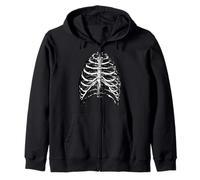 Skeleton Ribcage Anatomy Art Halloween Zip Hoodie