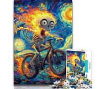 Skeleton Riding A Bicycle Puzzles for Teenagers 2000 Pieces,Challenging To Complete But Fun And Humorous with Matching Poster And Trivia Sheet 70x100cm
