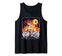 Skeleton Riding Bicycle Halloween Horror Costume Cyclist Tank Top