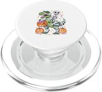 Skeleton Riding Dinosaur T Rex Halloween Moon Chase Scene PopSockets PopGrip for MagSafe