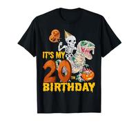 Skeleton Riding Mummy Dinosaur T rex Funny 20th Birthday Tee T-Shirt