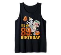 Skeleton Riding Mummy Dinosaur T rex Funny 89th Birthday Tee Tank Top