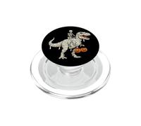Skeleton Riding Mummy Dinosaur T Rex Halloween Funny Pumpkin PopSockets PopGrip for MagSafe