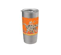 Skeleton Riding Mummy Dinosaur T Rex Halloween Funny Pumpkin Stainless Steel Insulated Tumbler