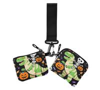 Skeleton Riding Mummy Dinosaur T Rex Halloween Funny Pumpkin Women's Card