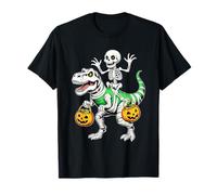 Skeleton Riding Mummy Dinosaur Trex Halloween Pumpkin Dash! T-Shirt