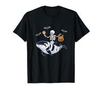 Skeleton Riding Mummy Orca Halloween Costume Whale T-Shirt