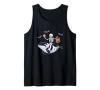 Skeleton Riding Mummy Orca Halloween Costume Whale Tank Top