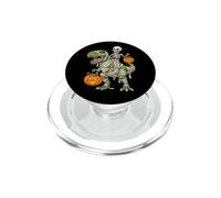 Skeleton Riding T-Rex Dinosaur - Cool Funny Spooky Halloween PopSockets PopGrip for MagSafe