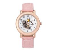 Skeleton Rock Hand and Beer Wrist Watches for Women Men Quartz Stainless Steel Watch Easy to Read