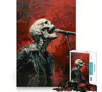 Skeleton Rock Star 1000 Pieces Jigsaw Puzzles for Adults Recall Upgrade Stress Relief Tight Cut Santa Wish Pick 38x52cm