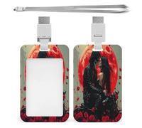 Skeleton Romance Couple Lanyard ID Badge Holder Case with 1 ID Window and Neck Strap for ID Driver Licence Office