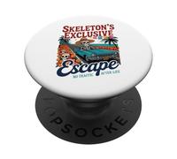 Skeleton’s Exclusive Escape - Funny Mexican Día de Muertos PopSockets Adhesive PopGrip