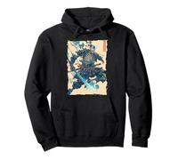 Skeleton Samurai Skull - Ukiyo-e Undead Pullover Hoodie