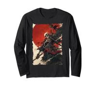 Skeleton Samurai Skull - Ukiyo-e Undead Warrior Long Sleeve T-Shirt