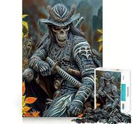 Skeleton Samurai Warrior 1000 Piece Jigsaws for Teenagers Mind Exercise Toy Mental Relax Design Assembly Santa Wish List 38x26cm