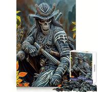 Skeleton Samurai Warrior 1000 Piece Jigsaws for Teenagers Mind Exercise Toy Mental Relax Design Assembly Santa Wish List 38x26cm