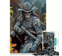 Skeleton Samurai Warrior for Adults 1000 Piece Jigsaw Puzzle Mind Puzzle Relaxing Fun Image Assembly Warm Surprise 38x52cm