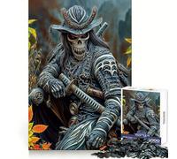 Skeleton Samurai Warrior for Adults 1000 Piece Jigsaw Puzzle Mind Puzzle Relaxing Fun Image Assembly Warm Surprise 38x52cm