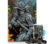 Skeleton Samurai Warrior for Adults 1000 Piece Puzzle Mind Exercise Toy Gentle Leisure Design Assembly Seasonal Gift 50x75cm
