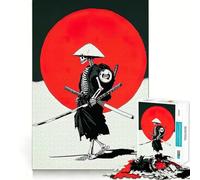 Skeleton Samurai with Red Sun 1000 Piece Jigsaws for Teenagers Puzzle Think Toy Stress Relief Sharp Cut Santa Wish List 38x52cm