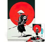 Skeleton Samurai with Red Sun Jigsaw Puzzles for Teenagers 1000 Mind Exercise Toy Home Activity Precision Cut Wall Art Decor 38x26cm